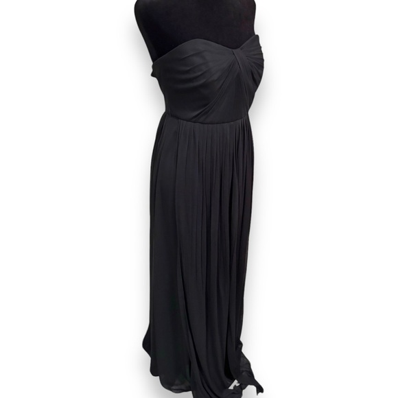 David’s Bridal Elegant Black Strapless Formal Empire Waist Maxi Dress - Picture 4 of 15